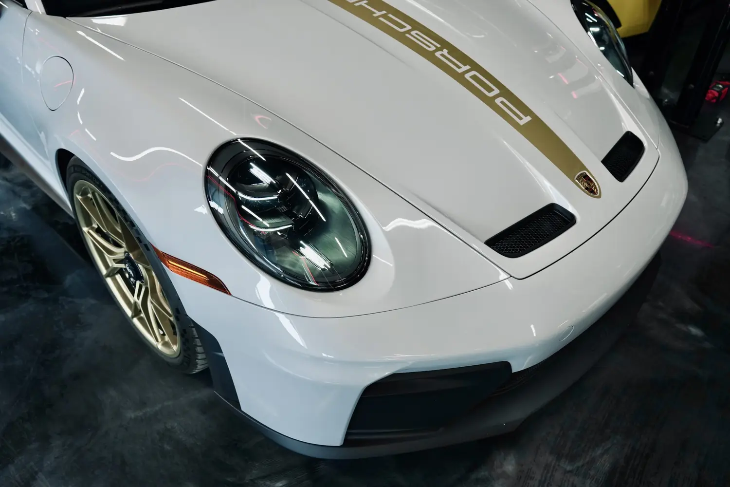 Porsche 911 front end in a private Canadian collection facility